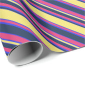 Papier Cadeau Brayures rose, jaune et bleue (Coin rond)