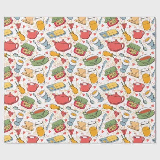 Papier Cadeau Breakfast Pattern (Plat)