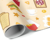 Papier Cadeau Breakfast Pattern (Coin rond)