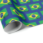 Papier Cadeau Brésil papier d'emballage, Drapeau brésilien patri (Coin rond)