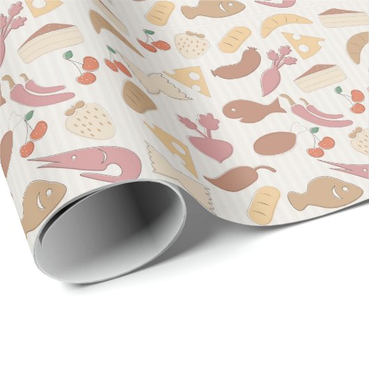 Papier Cadeau Brevets alimentaires 2 (Coin rond)