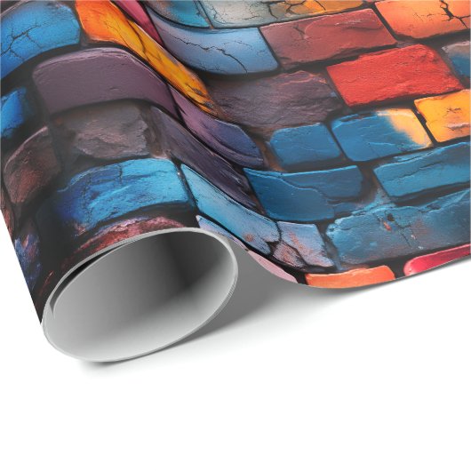 Papier Cadeau Brick Wall Art (Coin rond)