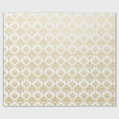 Papier Cadeau Bride du Mariage royal White Gold Damask (Plat)