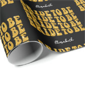 Papier Cadeau Bride pour être Gold Parties scintillant Texte ave (Coin rond)