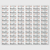 Papier Cadeau Bridesmaid Black Modern Text & Flowers Motif (Plat)