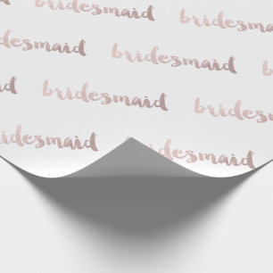 Papier Cadeau bridesmaid en or rose moderne