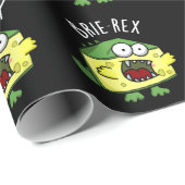 Papier Cadeau Brie-rex Fromage drôle TRex Pun Dark BG (Coin rond)