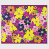 Papier Cadeau Bright Abstrait Flower Art (Plat)