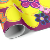 Papier Cadeau Bright Abstrait Flower Art (Coin rond)