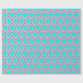 Papier Cadeau Bright Aqua Hot Pink White Marocain #4DS (Plat)