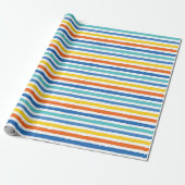 Papier Cadeau Bright Beach Striped Motif (Déroulé)