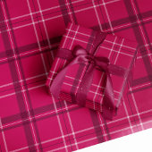 Papier Cadeau Bright bold fun rose plaid vacances