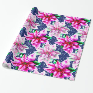 Papier Cadeau Bright Christmas Poinsettia