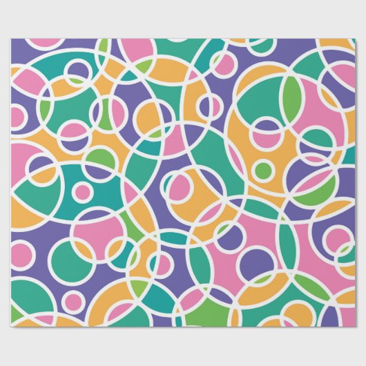 Papier Cadeau Bright Colorful Crazy Circles Pattern (Plat)