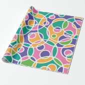 Papier Cadeau Bright Colorful Crazy Circles Pattern (Déroulé)