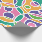 Papier Cadeau Bright Colorful Crazy Circles Pattern (Coin)