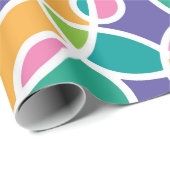 Papier Cadeau Bright Colorful Crazy Circles Pattern (Coin rond)