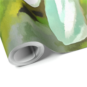 Papier Cadeau Bright Colorful Jardin blanc pâle marguerites v6