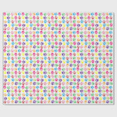 Papier Cadeau Bright Colorful Paw Prints Pattern (Plat)