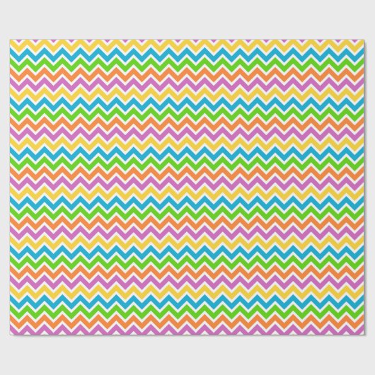 Papier Cadeau Bright Colorful Rainbow Chevron Pattern (Plat)