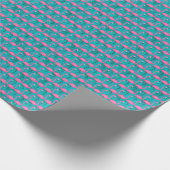 Papier Cadeau Bright Flamingo Patch | Ajouter votre 2 initial (Coin)