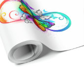 Papier Cadeau Bright infinity with rainbow butterfly (Coin rond)