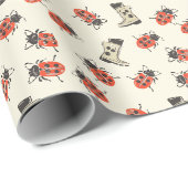 Papier Cadeau Bright Ladybug Joy (Coin rond)