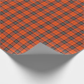 Papier Cadeau Bright Orange and Black Tartan Plaid (Coin)