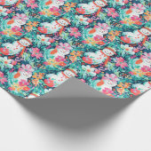 Papier Cadeau Bright Palm Beach Christmas Snowman Aquarelle (Coin)