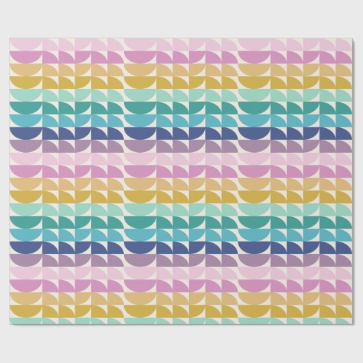 Papier Cadeau Bright Pastel Arc-en-ciel formes géométriques Moti (Plat)