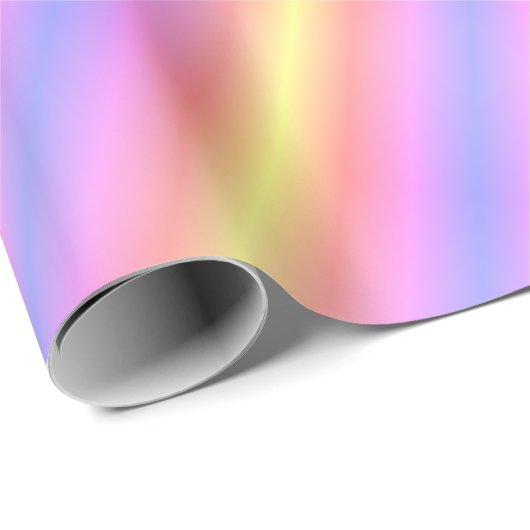 Papier Cadeau Bright Pink, Jaune & Purple Stripes (Coin rond)