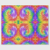 Papier Cadeau Bright Rainbow Tie Dye Swirl (Plat)