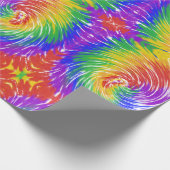 Papier Cadeau Bright Rainbow Tie Dye Swirl (Coin)