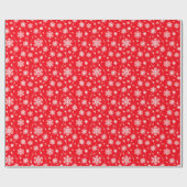 Papier Cadeau Bright Red and Winter White Snowflake Motif (Plat)