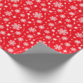 Papier Cadeau Bright Red and Winter White Snowflake Motif (Coin)