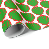 Papier Cadeau Bright Red / Green Scaller Shell (Coin rond)