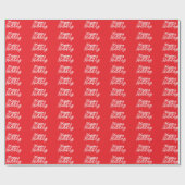 Papier Cadeau Bright Red Plain Elegant Happy Holidays Handwrite (Plat)