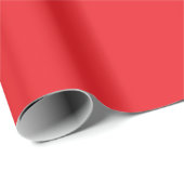 Papier Cadeau Bright Solid Red Wrapping Paper Roll (Coin rond)