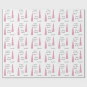 Papier Cadeau Brillant blanc rose or glam Unicorn Anniversaire (Plat)