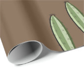 Papier cadeau brillant Cactus (Coin rond)