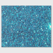 Papier Cadeau Brillant Parties scintillant bleu extravagant (Plat)