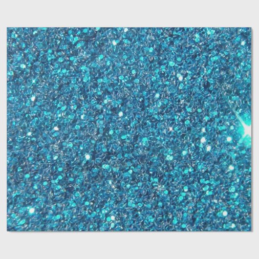 Papier Cadeau Brillant Parties scintillant bleu extravagant (Plat)