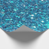 Papier Cadeau Brillant Parties scintillant bleu extravagant (Coin)