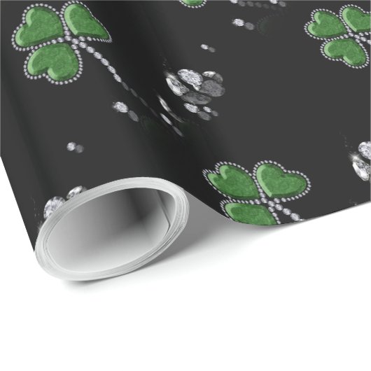 Papier Cadeau Brilliant Happy St. Patrick's Day Diamonds (Coin rond)