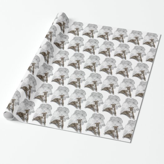Papier Cadeau Brindle Greyhound Chig Art (Déroulé)