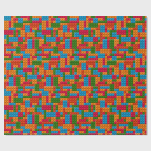 Papier Cadeau Brique de construction colorée (Plat)