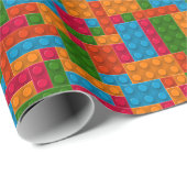 Papier Cadeau Brique de construction colorée (Coin rond)