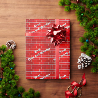 Papier Cadeau Brique personnalisée de grand-mère et grand-père N