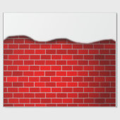 Papier Cadeau Brique rouge avec dérive de neige (Plat)