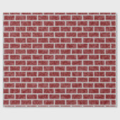 Papier Cadeau Briques à 8 bits rouge foncé de regard de (Plat)